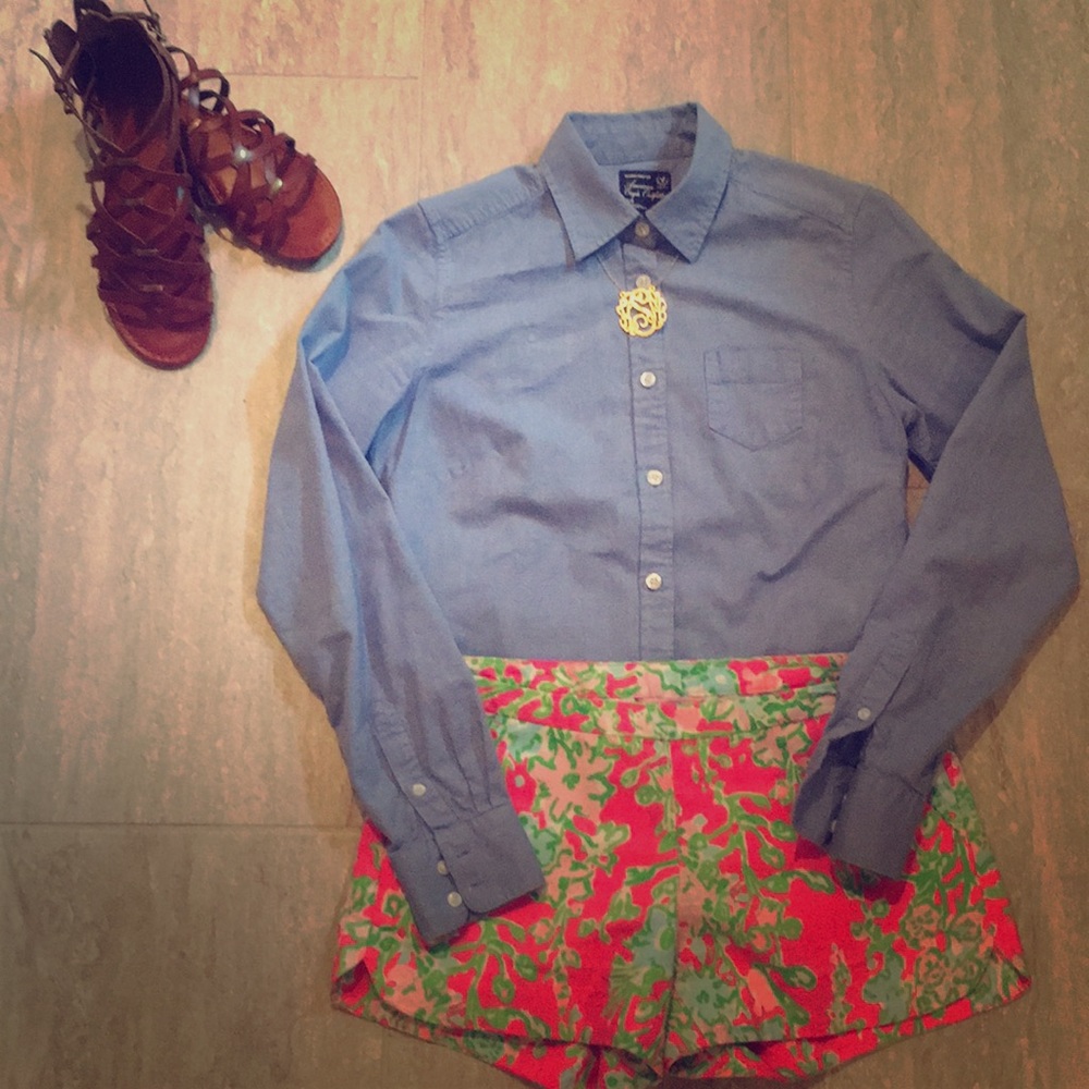 American Eagle Chambray Button Down - image 1